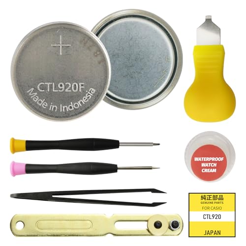 Soseieiu CTL920F Solar Rechargeable Battery for Casio and Panasonic Watches - Compatible with CA0066, CA0129, CB0148, CTL920 & 20+ Models-Replacement Toolkit