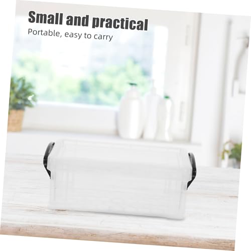 Petite boîte plastique transparente de rangement bureau empilable compacte x6 - 4