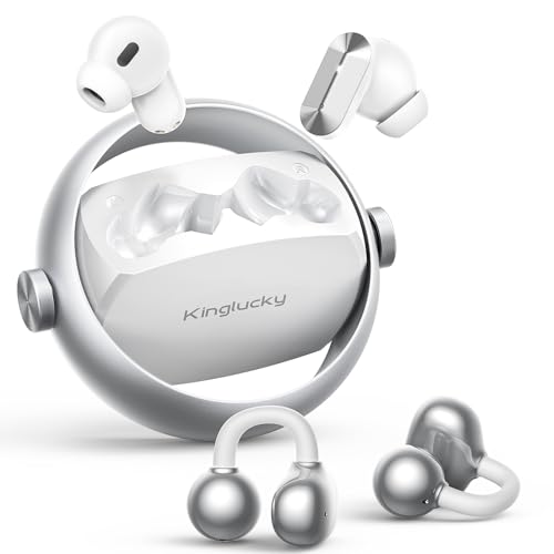 Kinglucky 2-in-1 Wireless Earbuds, in-Ear & Open Ear Clip-On...