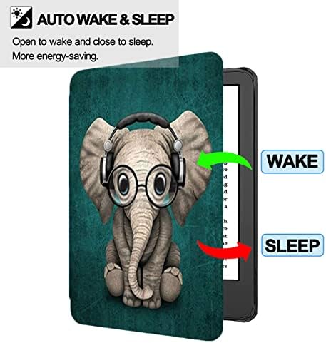 Kindle 6" 2022 e-Reader Case, WOOPTOR Case for All-New Kindle Paperwhite e-readers 6"(11th Gen, 2022 Release),Ultra Lightweight Slim PU Leather Protective Cover with Auto Wake/Sleep (Elephant)