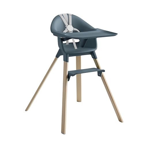 Miniatura 11 de Stokke Clikk Silla alta, color blanco, silla alta todo en uno con bandeja + arnés - Ligero, duradero y apto para viajes, ergonómica con