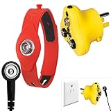 2 in 1, KooMall Anti-Allergic ESD Wrist Straps (Red) & Grounding Plug, Easy to Ground by Outlet Sock