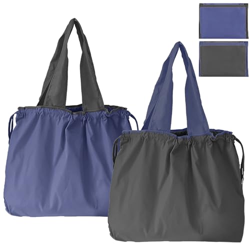 GFYFYZ Einkaufstasche Faltbar Große Wiederverwendbare Einkaufsbeutel Waschbar Shopping Bag Tragetasche mit Kordelzug und Henkel Tragbare Einkaufstaschen für Einkaufen und Travel Outdoor Camping