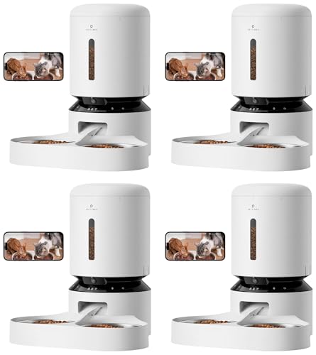 Image of PETLIBRO Automatic Cat Feeder with Camera for Two Cats,1080P HD Video with Night Vision,5G WiFi Pet Feeder with Phone APP Control, 2-Way Audio for Cat & Dog,Low Food&Motion & Sound Alerts (Pack of 4)