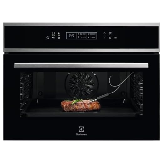 Electrolux EVE8P21X Horno Multifunción a Vapor Compacto con Limpieza Pirolítica, 19 Funciones (3 pirólisis), 90 programas automáticos, Sonda Térmica, Calentamiento Rápido, Display LED, Negro, A+