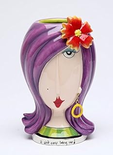 Fine Ceramic Lady Makeup Brushes Holder Vase (It Ain't Easy Being Me!) (...