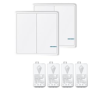 NineLeaf RF Switch Drahtloser Lichtschalter Kit 2Gang4Empfänger
