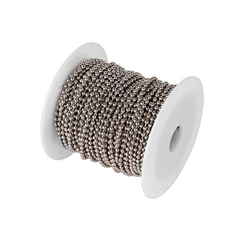 Ball Chain Number 6 Nickel Plated Ball Chain 100 Feet Spool | 3.2 mm in Diameter | Corrosion Resistant