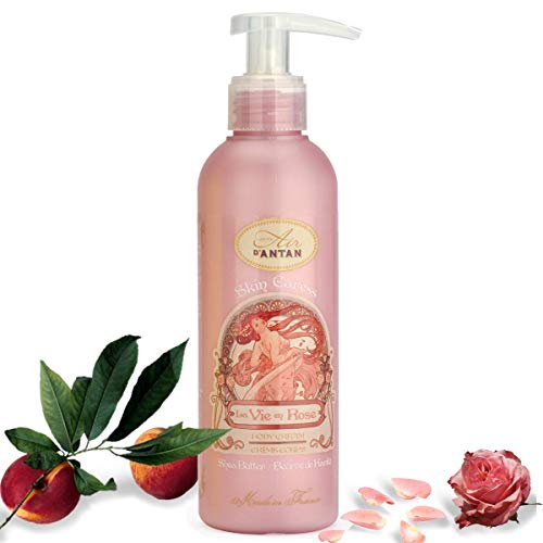 Un Air d'Antan 6.8 oz Body Lotion - Rose Peach Patchouli Premium Body Cream with Organic Shea Butter & Argan Oil -Non-Greasy Moisturizing Body Lotion for Women Dry Skin, Gentle Fragrance, Paraben-Free