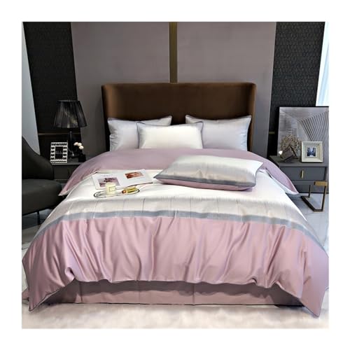 Housse de couette lit double avec parure de lit 4 pièces en coton