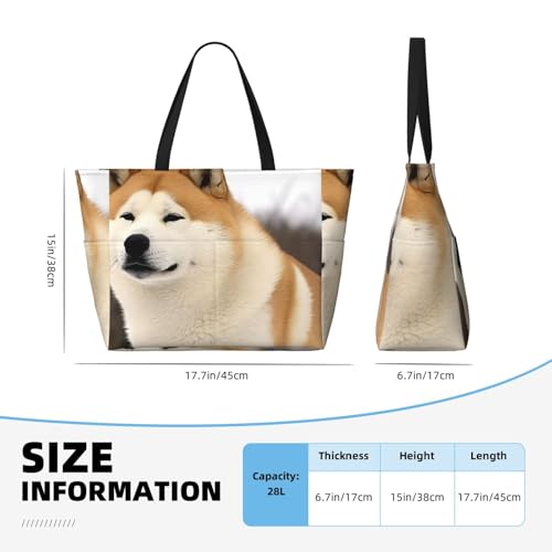 Beach Bags For Women Large Waterproof Sandproof Beach Tote Bag Lightweight Zipper Carry On Bag Akita Pool Bag For Gym Travel Vocation4