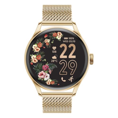 Ice-Watch - Ice Smart 2.0 Gold Milanese Band 1.2 AMOLED - Montre connectée dorée pour Femme avec Bracelet en Acier Inoxydable - 024655 (1.20 Pouces)