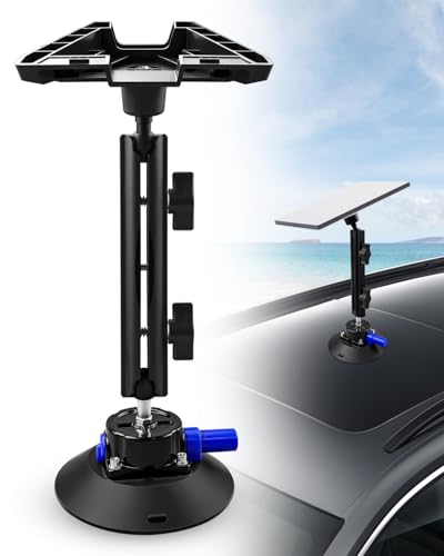 ZXWATC Upgrade Adjustable Starlink Mini Mount, Suction Cup Mount with Adapter Compatible with Starlink Internet Kit Satellite, Metal Frame Mounting Kit for Sunroof and Front Rear Window Roof