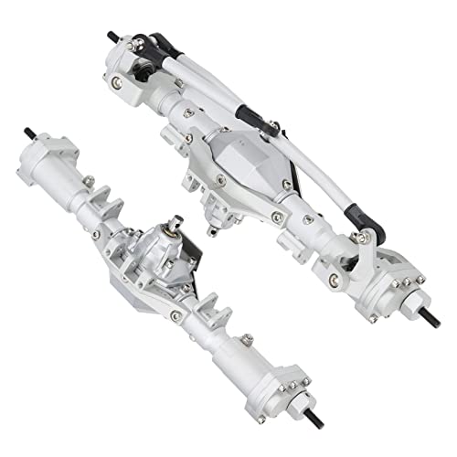 Eje trasero de aluminio y acero para Axial SCX10 II 90046 90047, pieza de actualización plata