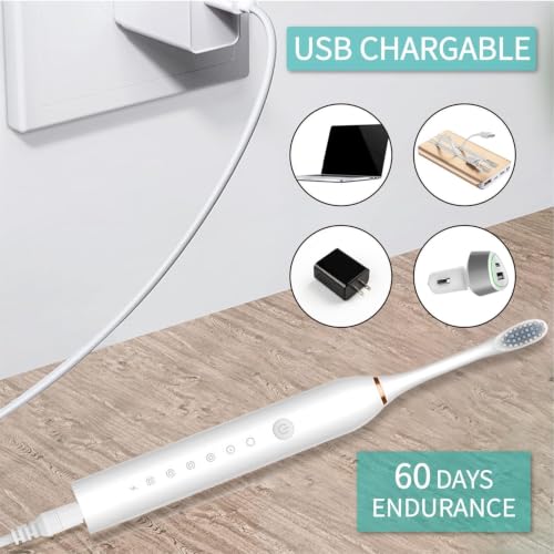 Image of Cosmic Lite Sonic Electric Toothbrush | Waterproof Rechargeable Toothbrush with Replaceable Brush Heads | 6 Modes, 3 Brush Heads, 1 Interdental Head - Pack of 1 Black Color