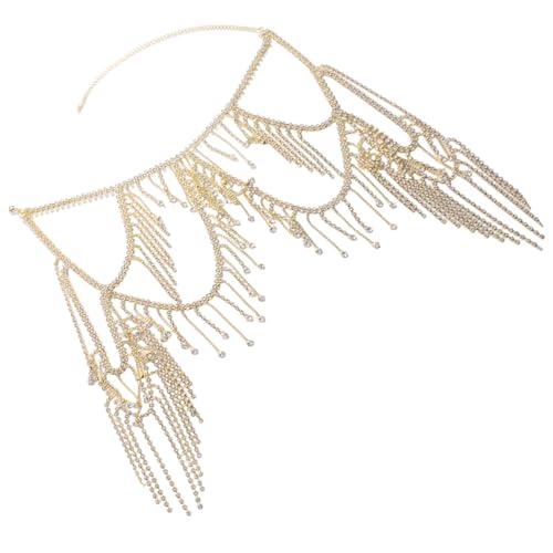 Elegante cadena de flecos en capas con diamantes de imitación y aleación resistente de alta gama 4