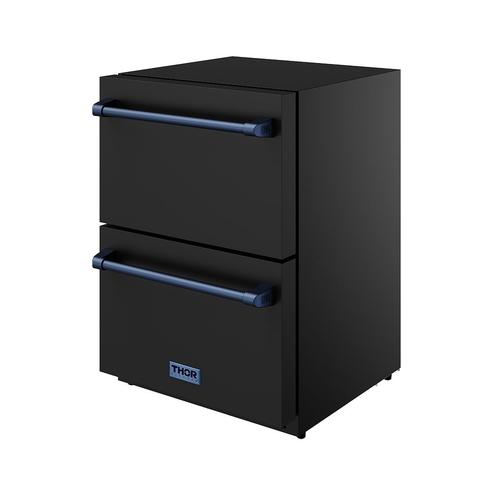 Gordon Ramsay By Thor Kitchen 24 Inch Undercounter Built In/Freestanding Drawer Freezer In Black And Blue on Fridge.com - View 3
