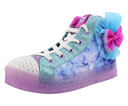 Skechers Bow Brights Girls Shoes Size 2, Color: Turquoise/Multi-Colored