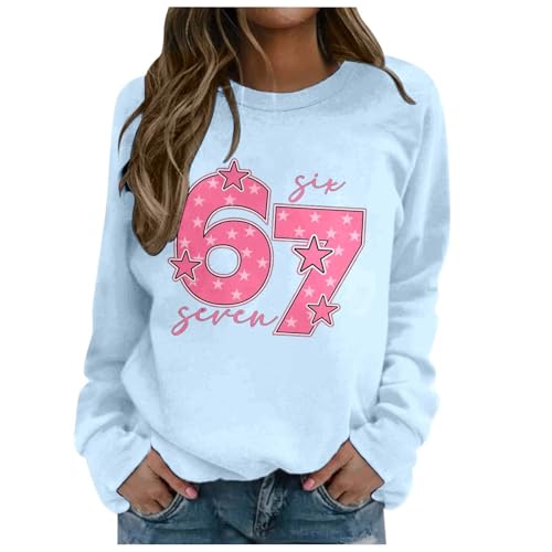 Genérico Sudaderas Niño Sudadera para Niños con Estampado del Número 67 De Manga Larga Amplia, Ligera, Aire Libre, con Detalles Finos, Talla 2-14 Años