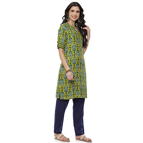 Image of Rangriti Grey Liva Straight Kurta for Women