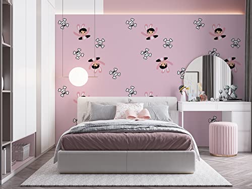 Paul Frank Skulls Wallpaper | Peel and Stick Room Decor | Self Adhesive Wallpaper | Wall Paper Decor Living Room | Wall Decal for Interior Design | Multiple Size (6 Panels of Wide 24