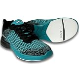 Pyramid Damen Path Lite Seamless Mesh Bowlingschuhe, Schwarz/Blaugrün, 38.5 EU