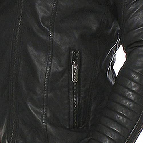 Lbskux Men Simple Faux Leather Jacket Zip-Up Stand Collar Button Motorcycle Lightweight Aviator Jackets Slim Warm Bomber Outwear Black #TOP6