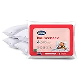 Silentnight Paquete de 4 Almohadas Bouceback de Lujo, Suaves y de Soporte Medio para Personas Que Duermen Boca Arriba y de Lado, con Fibras rebotantes y Borde Cosido para una Comodidad y Estilo