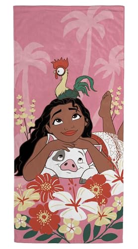 Jay Franco Serviette de Plage Kids Disney Moana 100% Coton - 71 x 147 cm, Ultra-Douce, pour Le Bain, la Piscine et Les Voyages, Produit sous Licence...