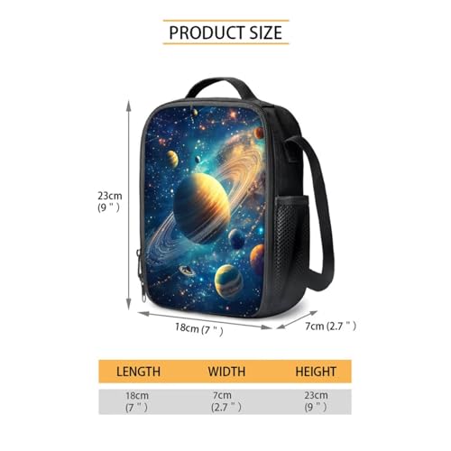Space Galaxy Backpack for Boys Kids Backpack with Lunch Box Water Bottle Holder Large Pencil Pouch and Leather Bookmark 5 Pcs Set 17" Sturdy Bookbag with Front Pocket for Elementary Girls4