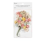 Darice Sachet Roses Floral Embellishment: Coral, 0.75 in, 25 Pack, Assorted
