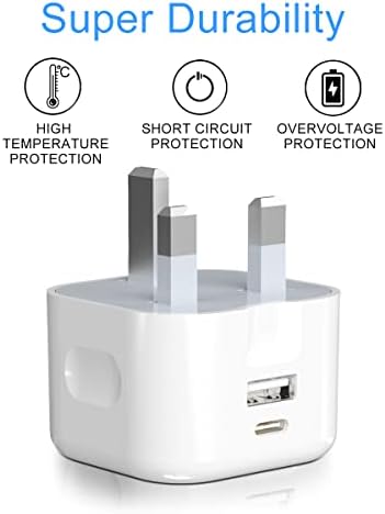20W USB + Type C Fast Charger Plug For Samsung Galaxy S22 5G / S22 Plus 5G / S22 Ultra 5G / A33 5G / A53 5G / A73 5G / A13 / A23 20W Dual Port USB + USB C PD Wall Plug Travel Fast Charging