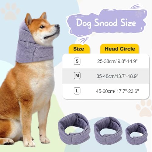 Image of Dog Snood, Adjustable Dog Calming Hoodie, Dogs Ear Cover for Noise Anxiety Relief, Hematoma, Grooming and Force Drying, Windproof Pets Headband for Grooming