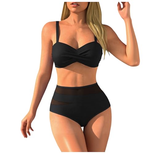 Bikini Mujer Bikinis Push Up con Relleno Traje De Baño Conjunto Bañador Sexy Sólido Cuello En V Cruzado Delantero Bañador Natacion Bañadores Mujer Dos Piezas