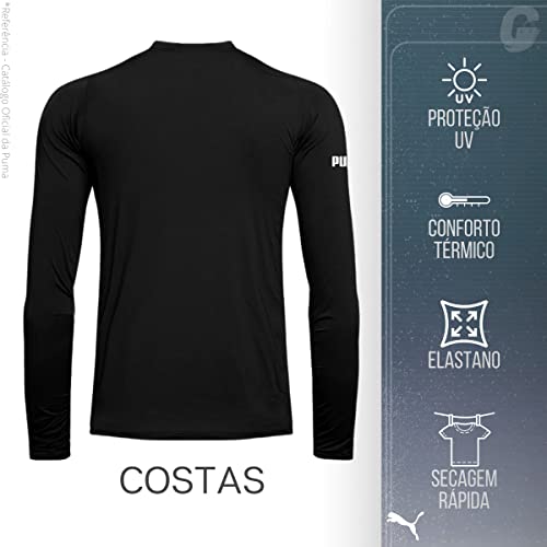 CAMISETA PUMA MASCULINA MANGA LONGA COM PROTECAO UV M