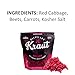 Cleveland Kitchen Beet Red Kraut - Lightly Fermented Vegetables, Fresh & Crunchy Sauerkraut with Beets and Carrots, Live & Natural Probiotics, 16 oz
