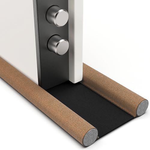 Burlete para Puertas Blindadas, Interiores y Exteriores de 4,5 a 10 cm de Grosor | Previene Corrientes de Aire, Infiltración de Polvo, Agua, Luz, Insectos y Ruidos (Marrón/Negro)