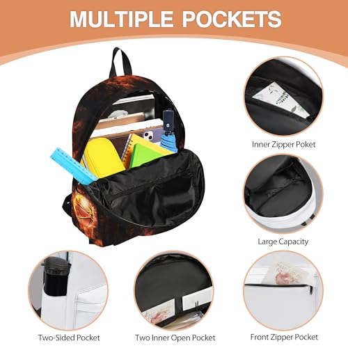 3PCS Backpack for Boys Girls Back To School, Kids Backpack for Teens Elementary Middle High School Students, Large Capacity 17 Inch Bookbags with Lunch Box and Pencil Case (Basketball)3