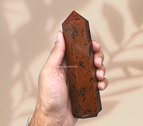 Image of Amazing Gemstone Large Mahogany Obsidian Crystal Towers ~ Natural Healing Crystal Point Obelisk for Reiki Healing and Crystal Grid (5.5 to 6 INCH)