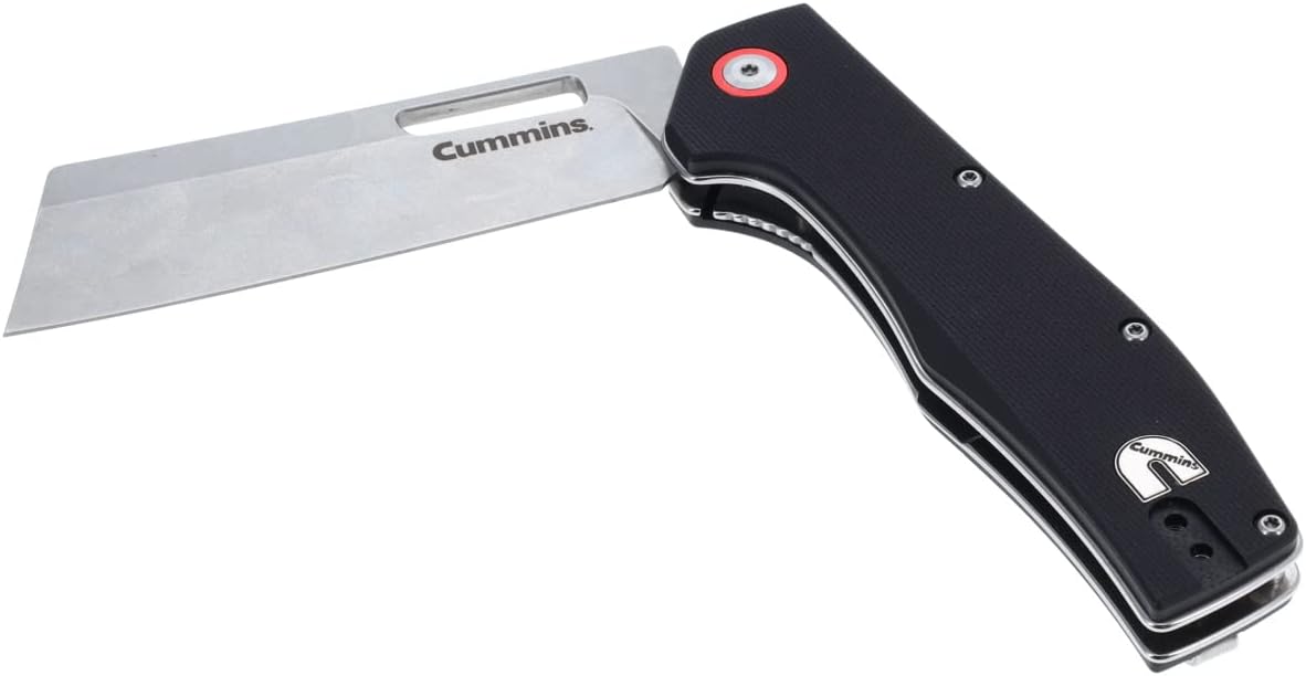 Cummins Cleaver Pocket Knife Folding 3.5-Inch Blade CMN4723 - Folding Knife with Frictionless Ball-Bearing Pivot for Easy Open Close - Black