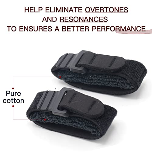 Cheerock 2Pcs Bass Guitar String Mute Damper, Cotton Bass Guitar Fret Wrap Mute, Adjustable Guitar String Dampener, Bass Guitar Accessories #TOP1