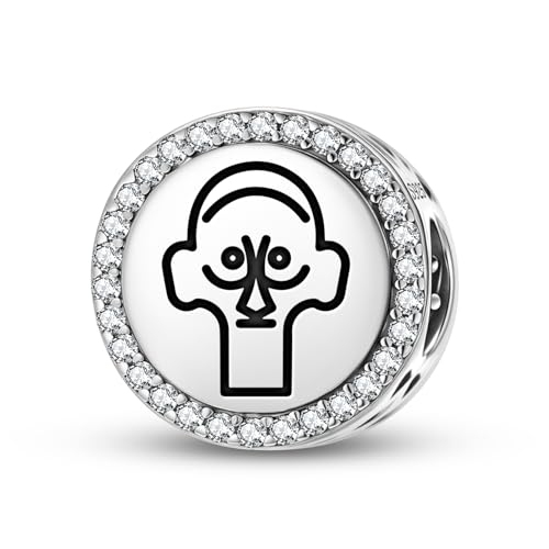 Breloque en argent 925 Rapa Nui totem sculpté pour bracelet