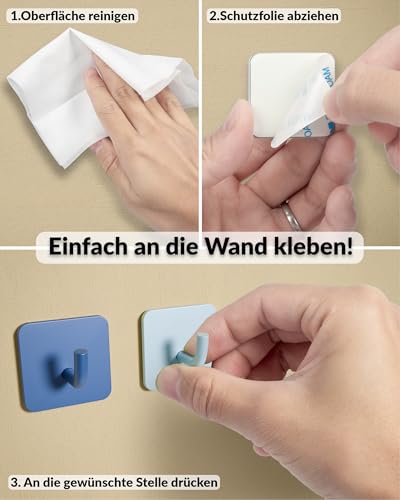 DEKAZIA® Kleiderhaken Kinder 4er-Set Jungen Blau-Grün | Kindergarderobe Haken Garderobenhaken Wandhaken Kinderzimmer Klebehaken selbstklebend ohne Bohren