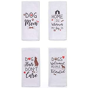 Microfiber Dog Puns Dish Towels Set of 4 - Fun, Functional Kitchen Towels with Sayings Microfiber Dog Puns Dish Towels Set of 4 Fun Functional Kitchen Towels with Sayings