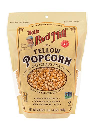 Image of Bob's Red Mill Yellow Popcorn, 30oz (Pack of 4) - Non GMO, Whole Grain, Vegan, Kosher