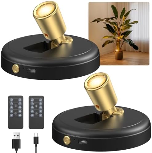 Rechargeable Battery LED Spotlight Indoor: Wireless Mini Art Acce...