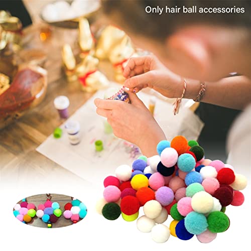 Pompons 100pcs mélangés en fil de polyester pour couture et loisirs créatifs - 4