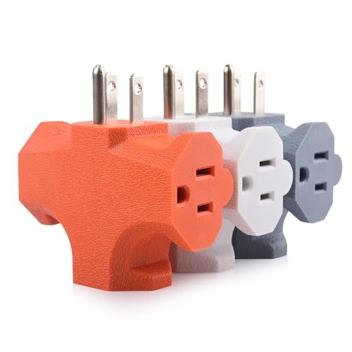 [ETL Listed] Cable Matters 3-Pack 3 Way Plug Adapter 15A 1875W, 3 Prong 3 Outlet Adapter, Power Splitter Plug...
