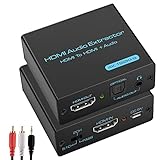 audio hdmi en tv 【Extractor de audio HDMI】 El HDMI Audio Separador puede extraer audio de la señal HDMI y transmitirlo al receptor AV a través de un cable óptico o de 3,5 mm. (Nota: los dispositivos no son compatibles con la altura del arco y la oreja).