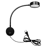 Flexible LED Wall Lamp, 5W Gooseneck Wall Mount Sconce Reading Light with Switch and Plug in Cord for Indoor, Bedroom, Living Room or Kids Room by MILAPEAK (Black,Warm White)